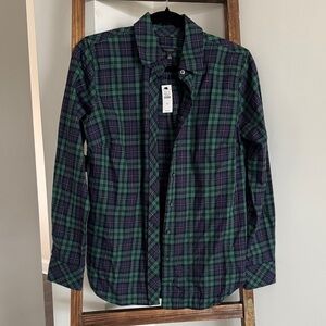 Talbots Plaid Shirt in Green and Blue